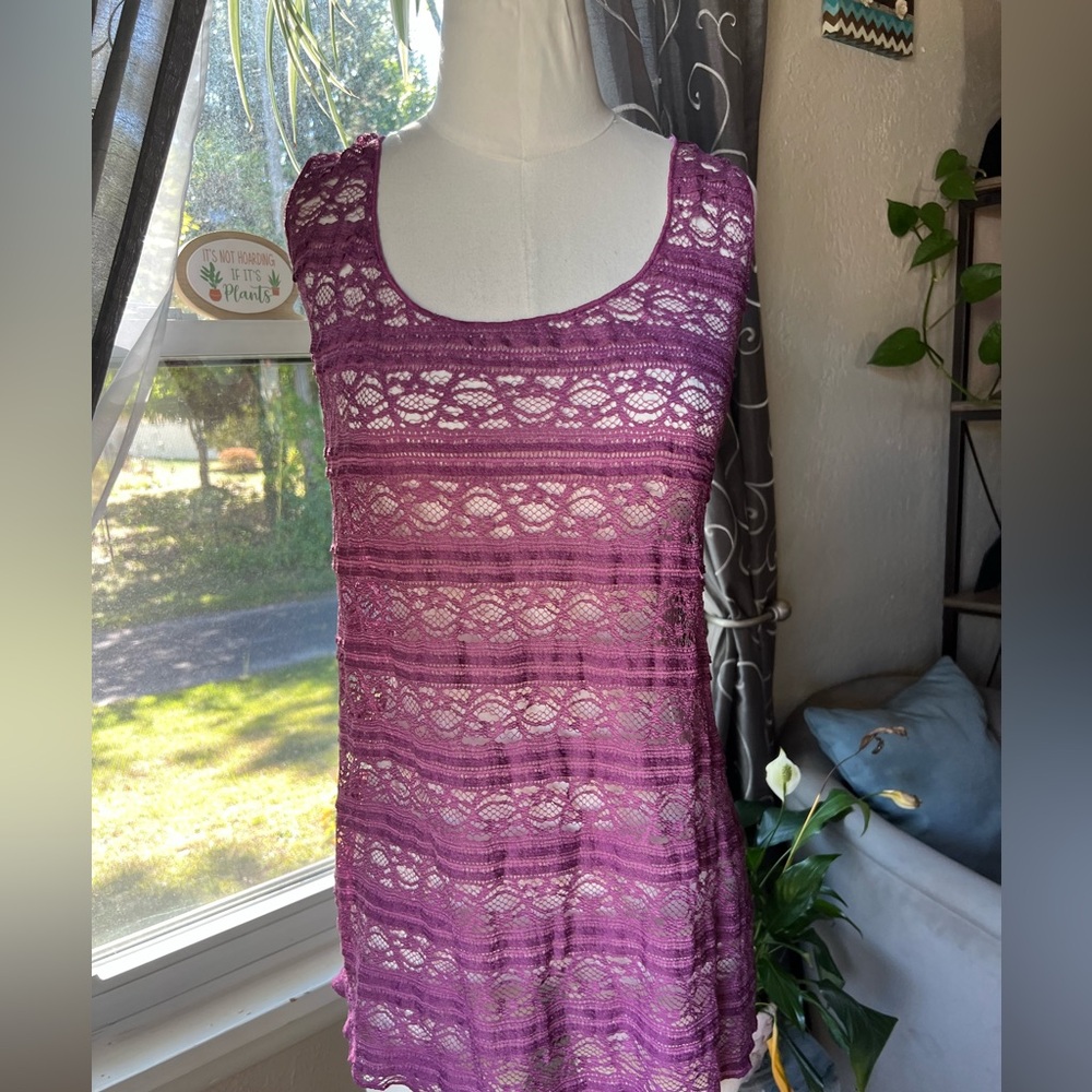 Y2K Torrid Purple Lace Tank Top